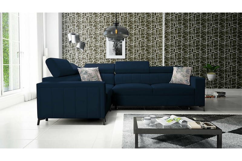 Galbally 3-sits Hörnbäddsoffa NO_BRAND Dark blue - Möbler - Soffa - Bäddsoffa