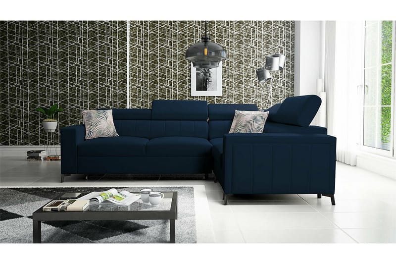 Galbally 3-sits Hörnbäddsoffa NO_BRAND Dark blue - Möbler - Soffa - Bäddsoffa
