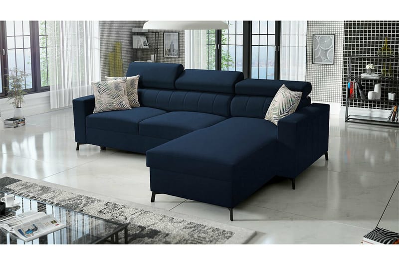 Galbally 3-sits Hörnbäddsoffa NO_BRAND Dark blue - Möbler - Soffa - Bäddsoffa