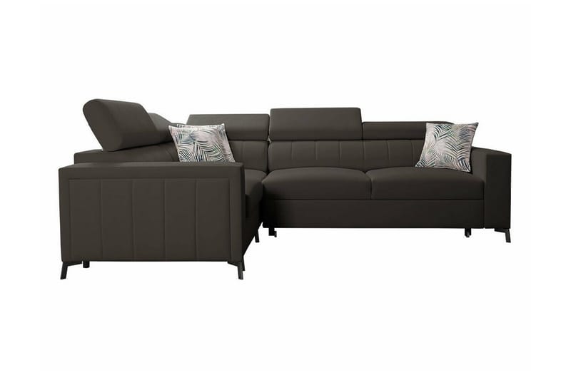 Galbally 3-sits Hörnbäddsoffa NO_BRAND Dark brown - Möbler - Soffa - Bäddsoffa