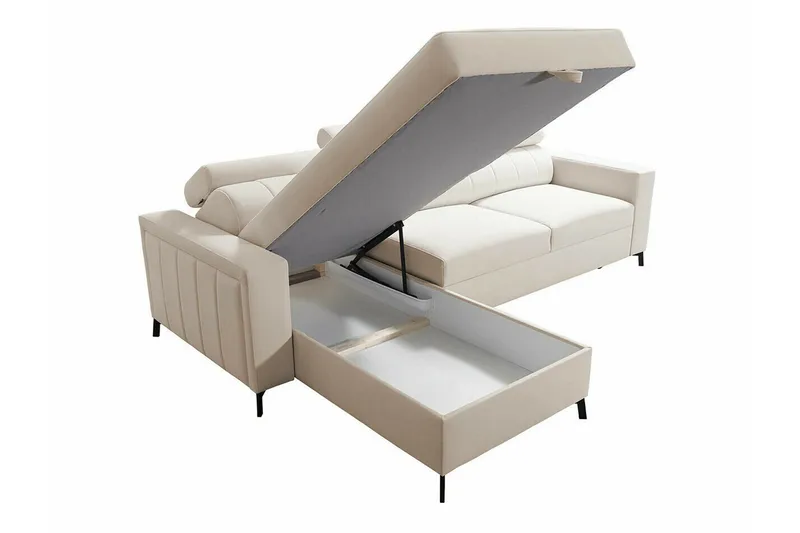 Galbally 3-sits Hörnbäddsoffa NO_BRAND Dark brown - Möbler - Soffa - Bäddsoffa