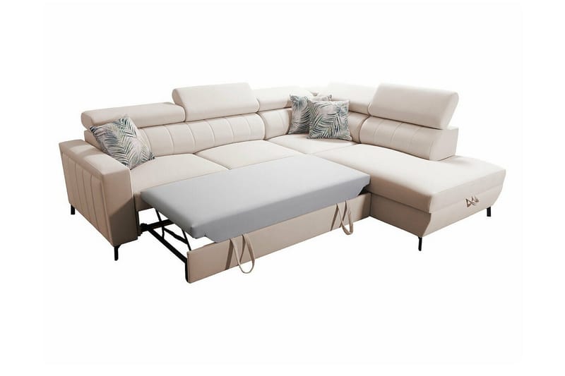 Galbally 3-sits Hörnbäddsoffa NO_BRAND Light grey - Möbler - Soffa - Bäddsoffa