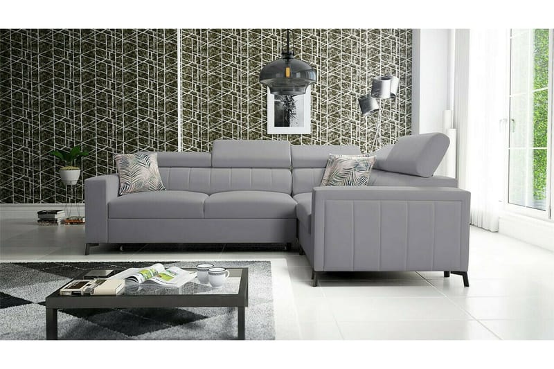 Galbally 3-sits Hörnbäddsoffa NO_BRAND Light grey - Möbler - Soffa - Bäddsoffa