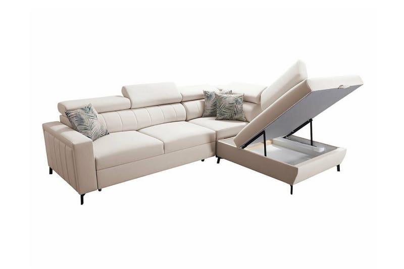 Galbally 3-sits Hörnbäddsoffa NO_BRAND Light grey - Möbler - Soffa - Bäddsoffa