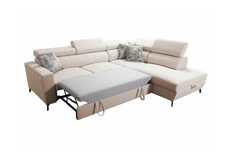Galbally 3-sits Hörnbäddsoffa NO_BRAND Light pink - Möbler - Soffa - Bäddsoffa
