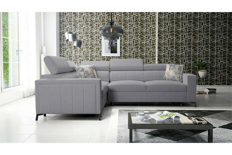 Galbally 3-sits Hörnbäddsoffa NO_BRAND Ljusgrå - Möbler - Soffa - Bäddsoffa