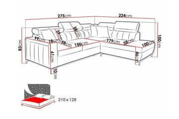 Galbally 3-sits Hörnbäddsoffa - Möbler - Soffa - Bäddsoffa
