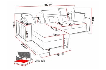 Galbally 3-sits Hörnbäddsoffa - Möbler - Soffa - Bäddsoffa