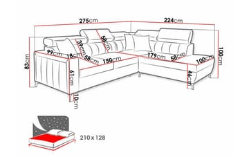 Galbally 3-sits Hörnbäddsoffa - Möbler - Soffa - Bäddsoffa