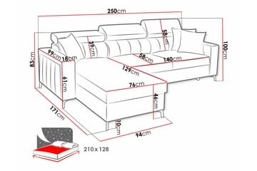 Galbally 3-sits Hörnbäddsoffa - Möbler - Soffa - Bäddsoffa