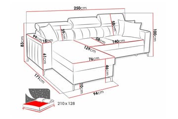 Galbally 3-sits Hörnbäddsoffa - Möbler - Soffa - Bäddsoffa