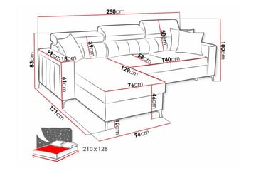 Galbally 3-sits Hörnbäddsoffa - Möbler - Soffa - Bäddsoffa