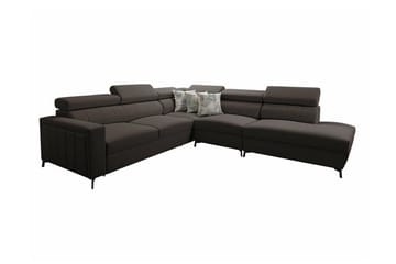 Galbally 4-sits Högervänd L-formad Hörnbäddsoffa med Förvaring i Tyg - Brun - Möbler - Soffa - Bäddsoffa