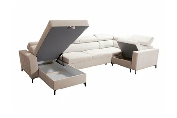 Galbally 4-sits Hörnbäddsoffa Dark grey - Möbler - Soffa - Bäddsoffa