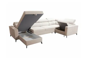 Galbally 4-sits Hörnbäddsoffa Light grey - Möbler - Soffa - Bäddsoffa