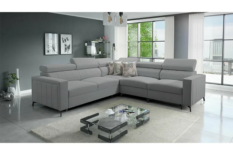 Galbally 4-sits Hörnbäddsoffa Ljusgrå - Möbler - Soffa - B äddsoffa