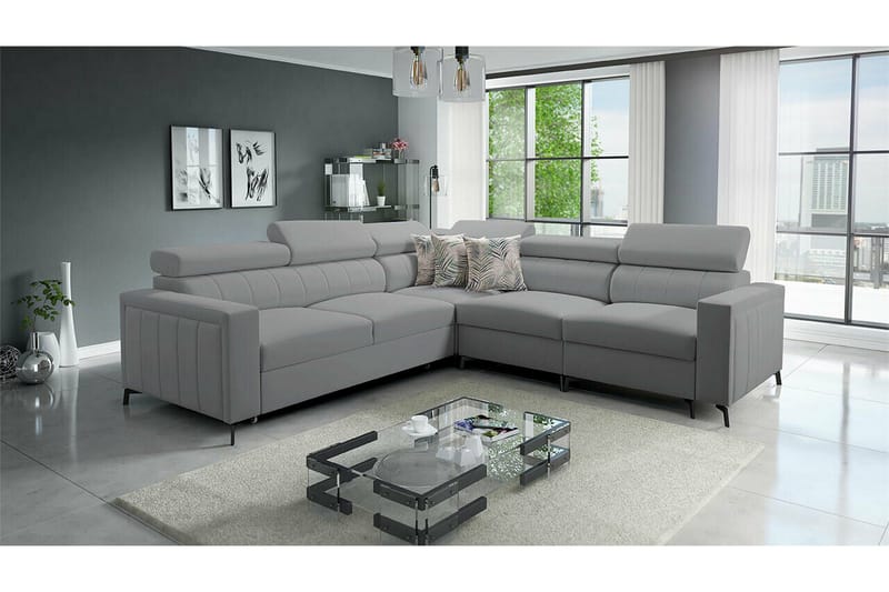 Galbally 4-sits Hörnbäddsoffa Ljusgrå - Möbler - Soffa - Bäddsoffa