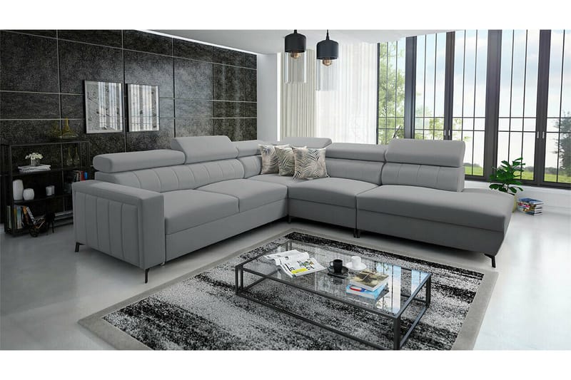 Galbally 4-sits Hörnbäddsoffa Ljusgrå - Möbler - Soffa - Bäddsoffa