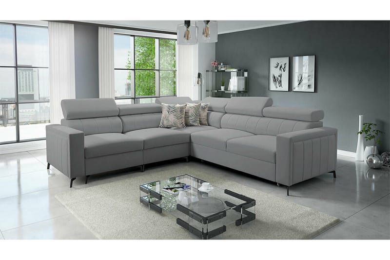Galbally 4-sits Hörnbäddsoffa Ljusgrå - Möbler - Soffa - Bäddsoffa