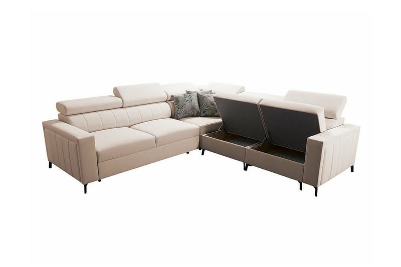 Galbally 4-sits Hörnbäddsoffa Ljusgrå - Möbler - Soffa - Bäddsoffa