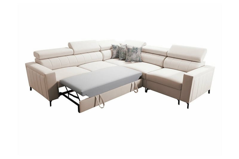 Galbally 4-sits Hörnbäddsoffa NO_BRAND beige - Möbler - Soffa - Bäddsoffa