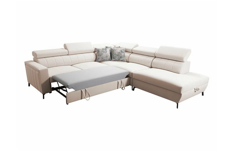 Galbally 4-sits Hörnbäddsoffa NO_BRAND beige - Möbler - Soffa - Bäddsoffa