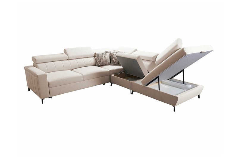 Galbally 4-sits Hörnbäddsoffa NO_BRAND beige - Möbler - Soffa - Bäddsoffa