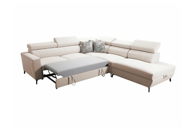 Galbally 4-sits Hörnbäddsoffa NO_BRAND beige - Möbler - Soffa - Bäddsoffa