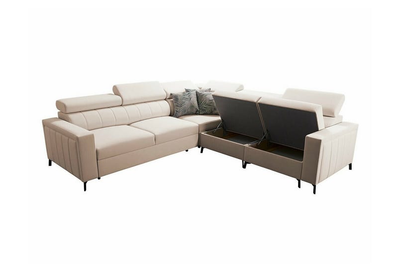 Galbally 4-sits Hörnbäddsoffa NO_BRAND Black - Möbler - Soffa - Bäddsoffa