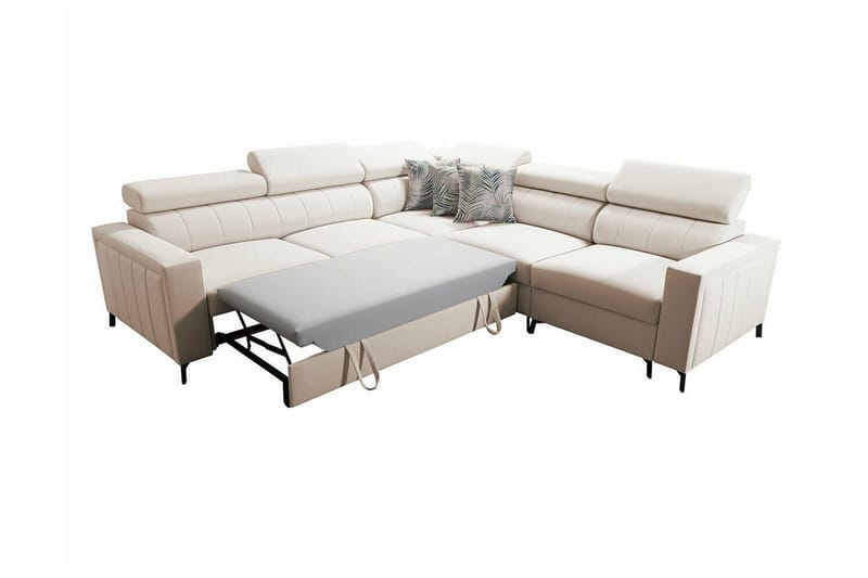 Galbally 4-sits Hörnbäddsoffa NO_BRAND Black - Möbler - Soffa - Bäddsoffa