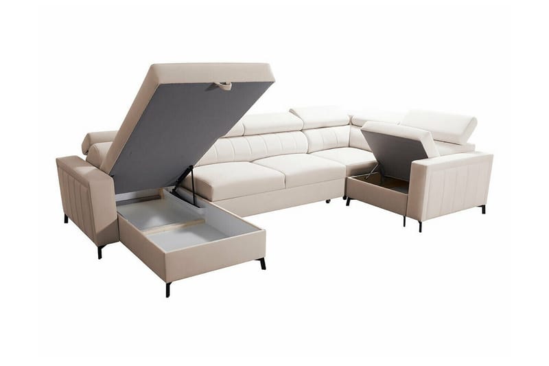 Galbally 4-sits Hörnbäddsoffa NO_BRAND Dark brown - Möbler - Soffa - Bäddsoffa