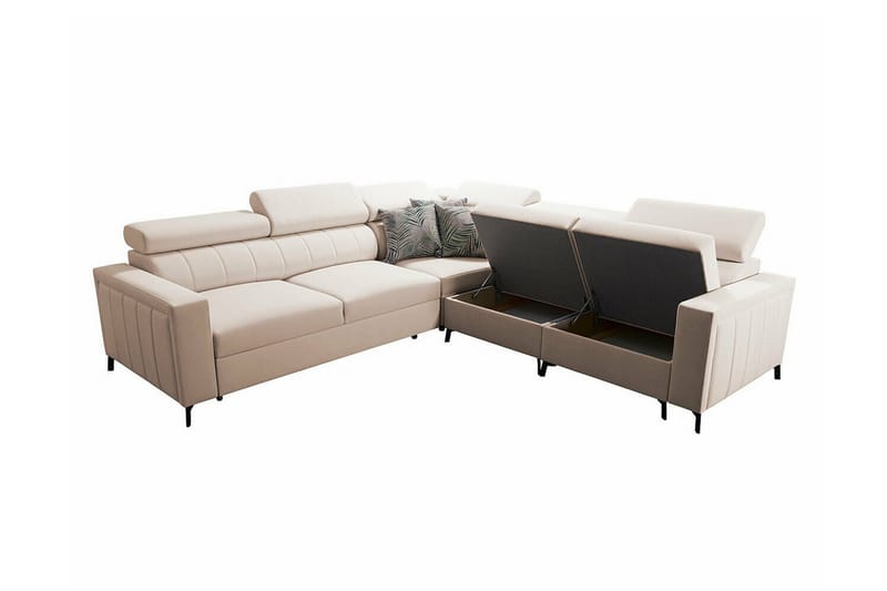 Galbally 4-sits Hörnbäddsoffa NO_BRAND Dark brown - Möbler - Soffa - Bäddsoffa
