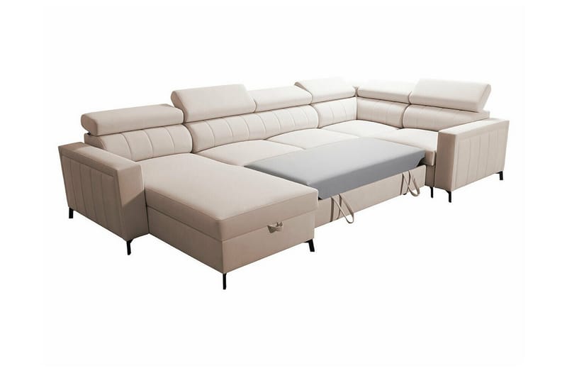 Galbally 4-sits Hörnbäddsoffa NO_BRAND Dark brown - Möbler - Soffa - Bäddsoffa