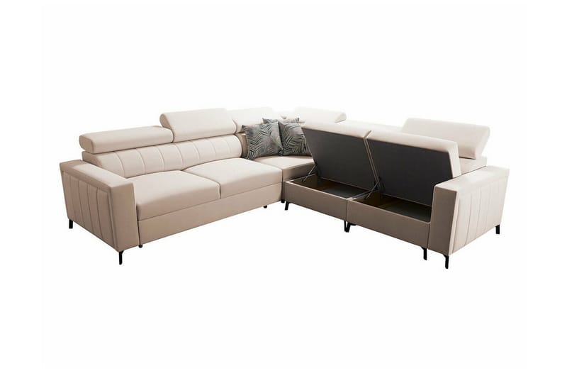 Galbally 4-sits Hörnbäddsoffa NO_BRAND Dark pink - Möbler - Soffa - Bäddsoffa