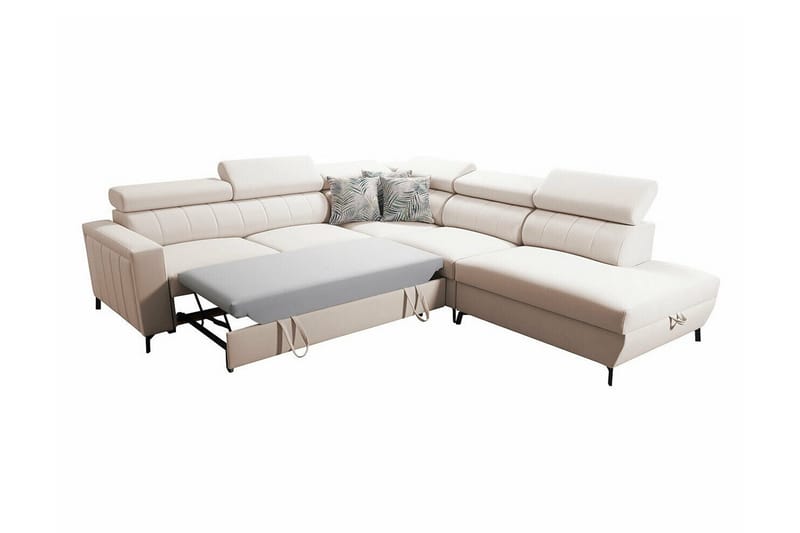 Galbally 4-sits Hörnbäddsoffa NO_BRAND Grey - Möbler - Soffa - Bäddsoffa