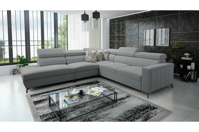 Galbally 4-sits Hörnbäddsoffa NO_BRAND Grey - Möbler - Soffa - Bäddsoffa