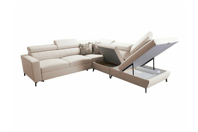 Galbally 4-sits Hörnbäddsoffa NO_BRAND Light brown - Möbler - Soffa - Bäddsoffa