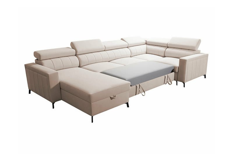 Galbally 4-sits Hörnbäddsoffa NO_BRAND Light grey/Dark grey - Möbler - Soffa - Bäddsoffa