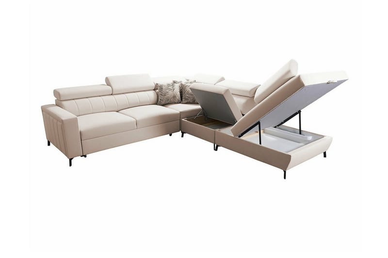 Galbally 4-sits Hörnbäddsoffa NO_BRAND Pink - Möbler - Soffa - Bäddsoffa