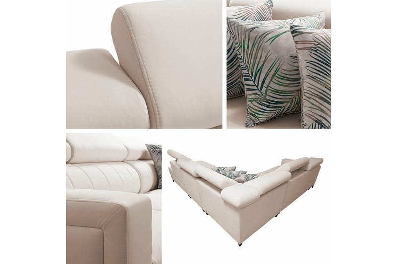 Galbally 4-sits Hörnbäddsoffa NO_BRAND Pink - Möbler - Soffa - Bäddsoffa