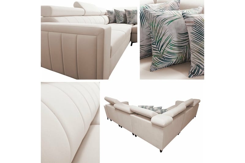 Galbally 4-sits Hörnbäddsoffa NO_BRAND Pink - Möbler - Soffa - Bäddsoffa
