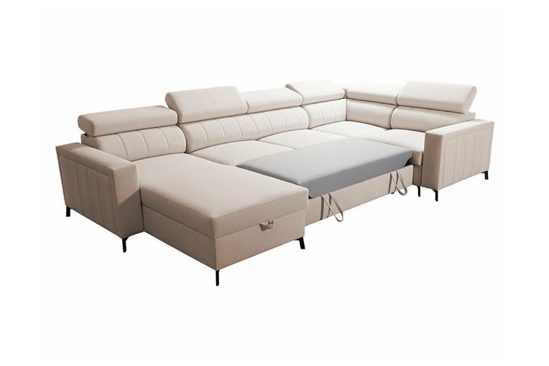 Galbally 4-sits Hörnbäddsoffa NO_BRAND Pink - Möbler - Soffa - Bäddsoffa