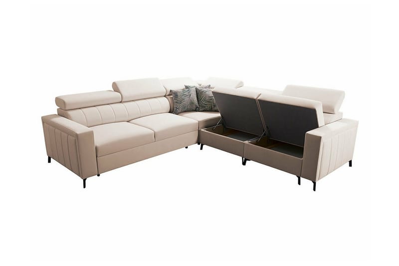 Galbally 4-sits Hörnbäddsoffa NO_BRAND Pink - Möbler - Soffa - Bäddsoffa