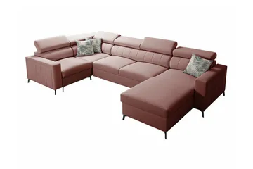 Galbally 4-sits Hörnbäddsoffa Pink - Möbler - Soffa - Bäddsoffa