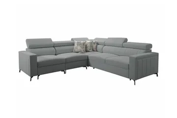 Galbally 4-sits Längsbäddad Bäddsoffa 128x210 cm med Förvaring i Sammet - Grå - Möbler - Soffa - Bäddsoffa