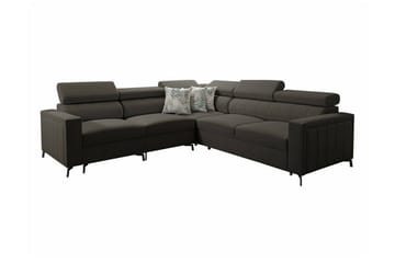 Galbally 4-sits L-formad Bäddsoffa med Förvaring i Tyg - Mörkbrun - Möbler - Soffa - Bäddsoffa