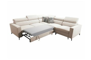 Galbally 4-sits L-formad Bäddsoffa med Förvaring i Tyg - Mörkbrun - Möbler - Soffa - Bäddsoffa