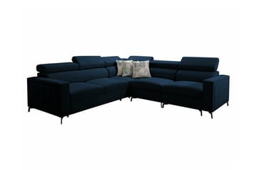 Galbally 4-sits Vänster L-formad Bäddsoffa med Förvaring i Sammet - Blå - Möbler - Soffa - Bäddsoffa