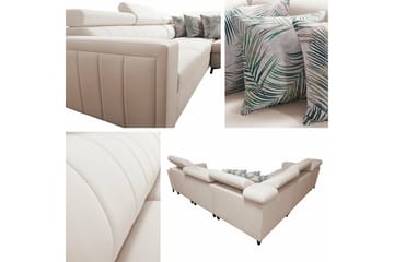 Galbally 4-sits Vänster L-formad Bäddsoffa med Förvaring i Sammet - Rosa - Möbler - Soffa - Bäddsoffa