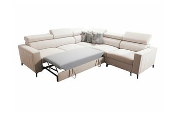 Galbally 4-sits Vänster L-formad Bäddsoffa med Förvaring i Sammet - Rosa - Möbler - Soffa - Bäddsoffa